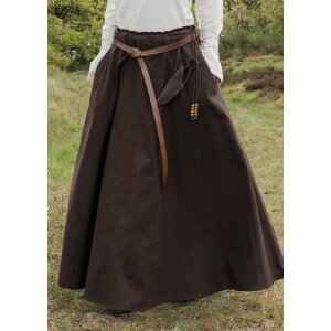 Market-medieval skirt or pirate skirt dark brown