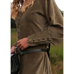 Market medieval dress Isabell velvet in late medieval style Cotehardie green