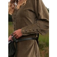 Market medieval dress Isabell velvet in late medieval style Cotehardie green