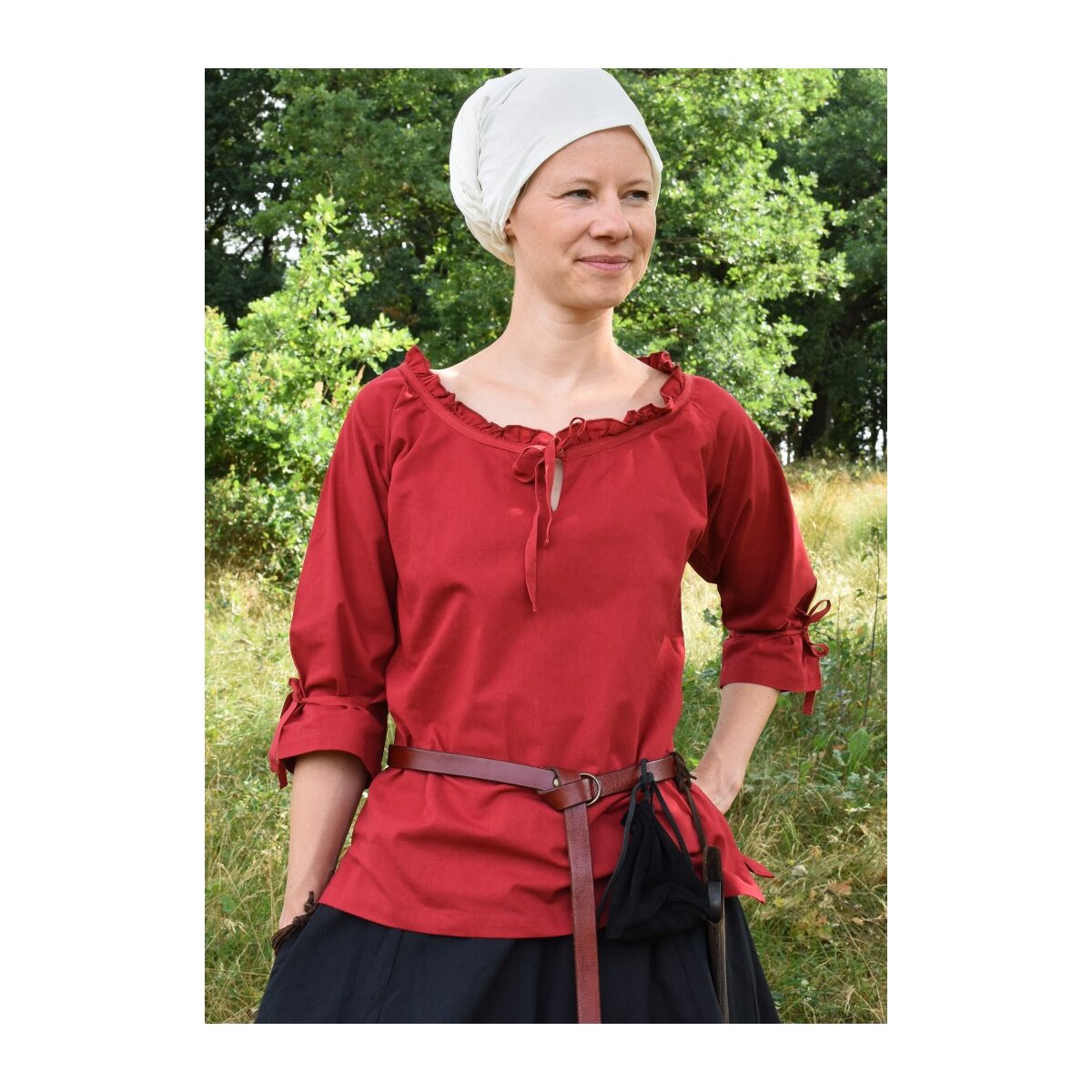 Market-Medieval Blouse Birga 3/4 arm red