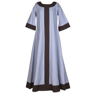 Germanic dress Gudrun bluegrey/brown