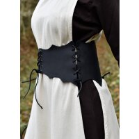 Market medieval bodice belt laced leather black