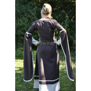 Fantasy-Mittelalter Kleid Dorothee braun / natur weiß