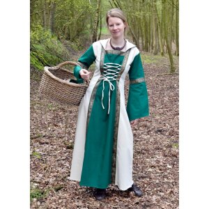 Fantasy-Medieval dress Eleanor with hood green / natural...